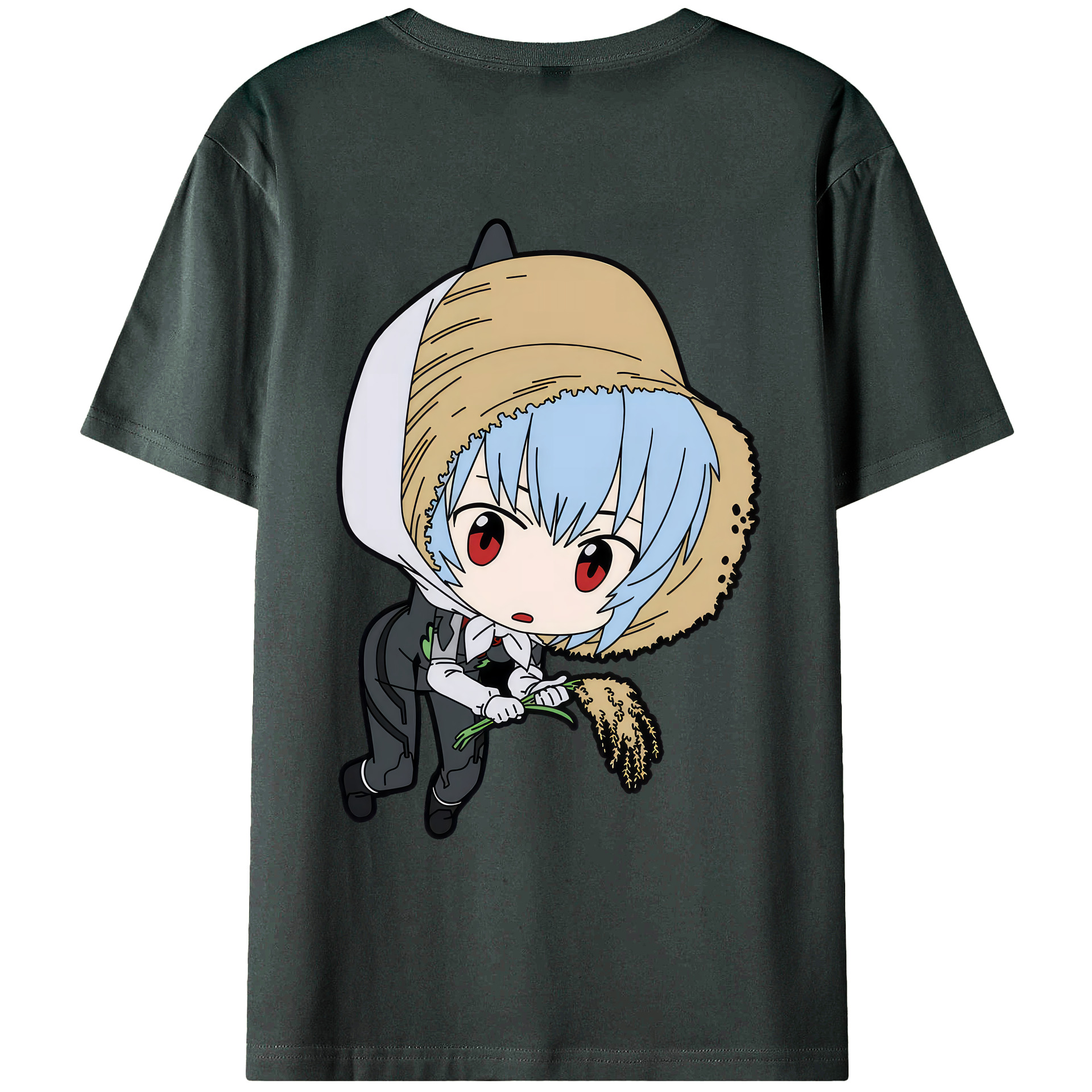 （画像用） EVA 新世紀エヴァンゲリオン 綿100％ メンズ半袖Tシャツ（バックプリント） 通気性
